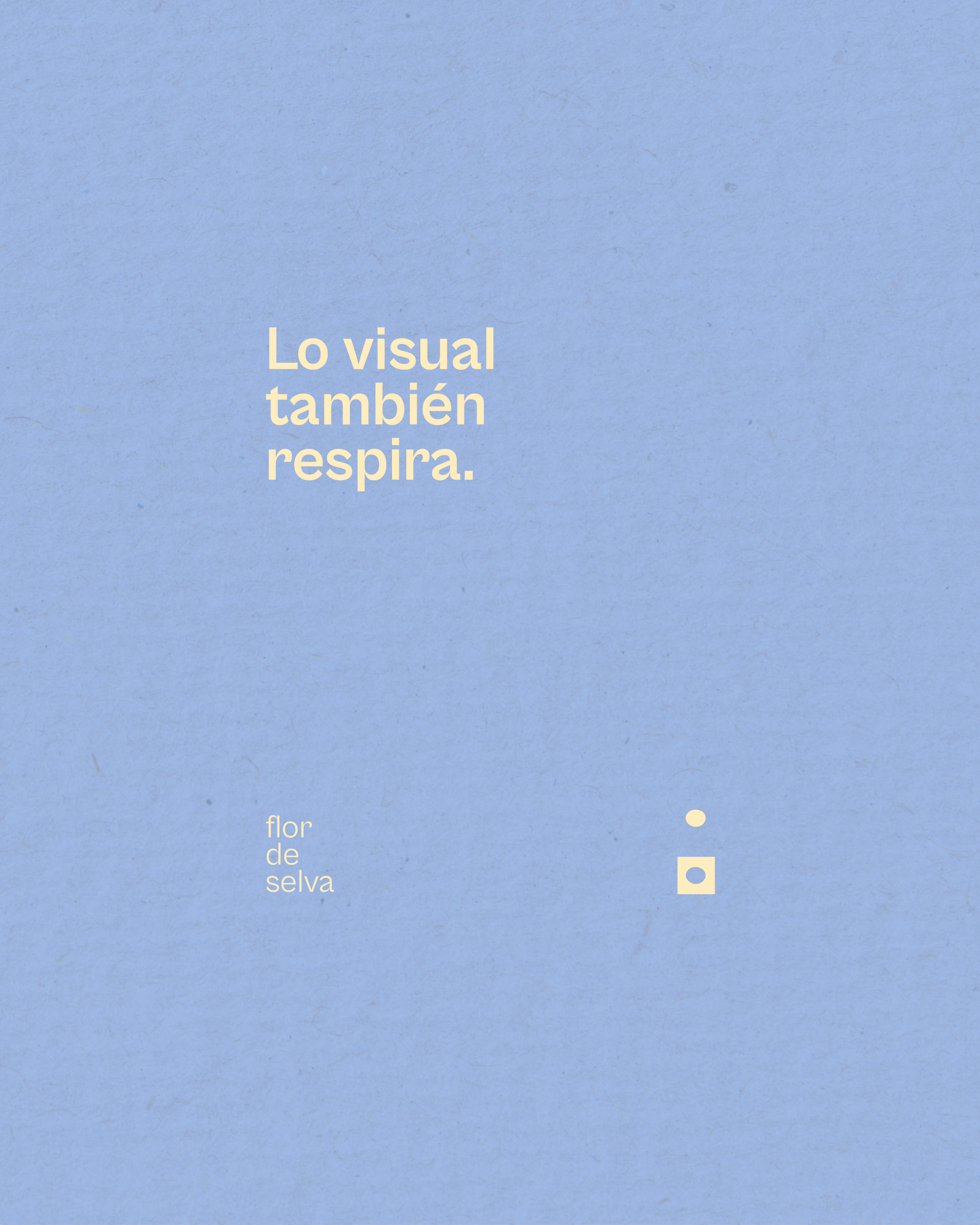 Composición gráfica azul de Flor de Selva