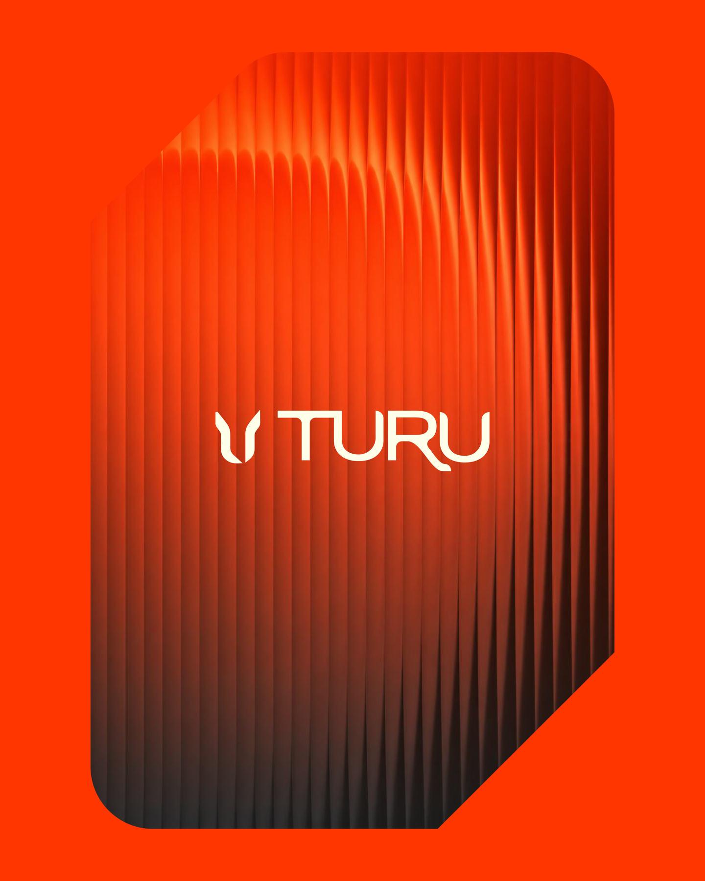Identidad naranja con efecto vidrio de TURU